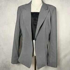 NY&C Gray Stretch Fitted Office Blazer Size 14 Medium Tailored